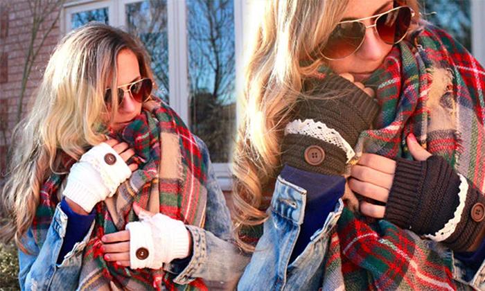 Cozy Winter Fingerless Mittens Trendy Style in 7 Colors