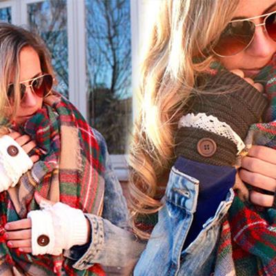 Cozy Winter Fingerless Mittens Trendy Style in 7 Colors