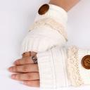 White Cozy Winter Fingerless Mittens Trendy Style in 7 Colors