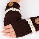 Chocolate Cozy Winter Fingerless Mittens Trendy Style in 7 Colors