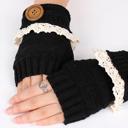 Black Cozy Winter Fingerless Mittens Trendy Style in 7 Colors