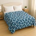 Blue Light Blue Super Soft And Warm White & Black Zebra Print Mink Plush Blanket Queen Size