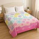  Multicolored Floral Fuzzy Queen Blanket Ultra-Soft & Warm