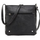 Black Unisex Leather Cross�Body Messenger Bag