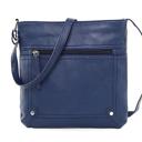 Navy Unisex Leather Cross�Body Messenger Bag