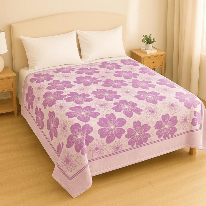 Pretty Pink Floral Queen Blanket Ultra-Soft & Cozy