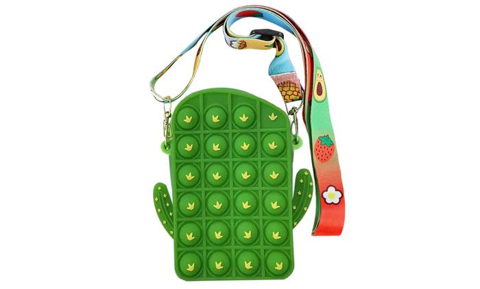 Kid's Pop-It Bubble Unicorn and Fruits Fidget Crossbody Handbag For Small Accessories