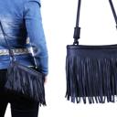 Black Women's Fringed Cross-Body Multifunctional Everyday Use Tassel Bag