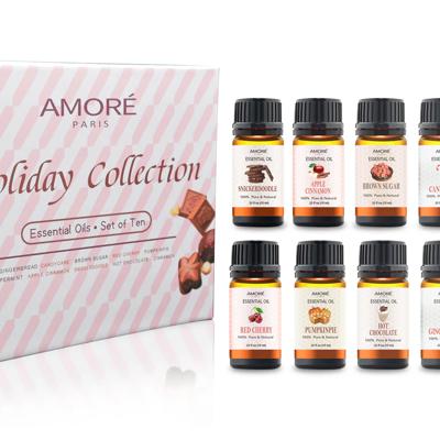 Holiday Collection 10-Piece Aromatherapy Essential Oil Set � Therapeutic-Grade Oils
