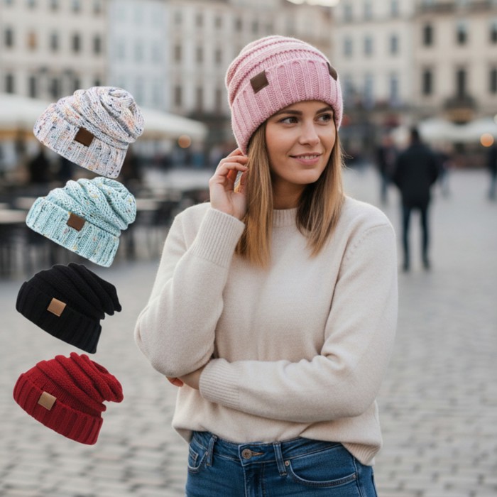 Trendy Women’s Winter Beanie Soft Knitted Hat for Casual, Street Style & Cold Weather Wear