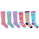 Sweet Treats and Snacks Medium 6-Pair: Vibrant Novelty Knee-High Socks