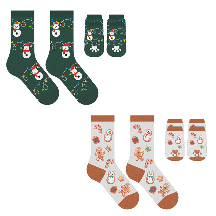 Paws & Claus: Matching Holiday Socks for You + Your Pet: Pack Of Two