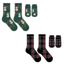Light Bulb and Winter Plaid Pack Of Two Paws & Claus: Matching Holiday Socks for You + Your Pet: Pack Of Two