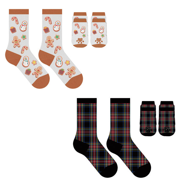 Paws & Claus: Matching Holiday Socks for You + Your Pet: Pack Of Two