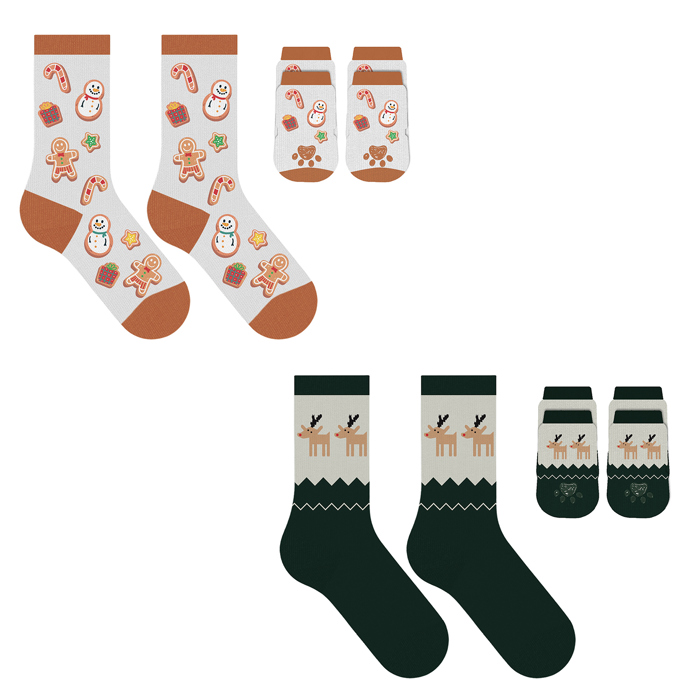 Paws & Claus: Matching Holiday Socks for You + Your Pet: Pack Of Two