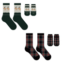 Reindeer Run and Winter Plaid Pack Of Two Paws & Claus: Matching Holiday Socks for You + Your Pet: Pack Of Two