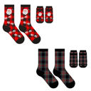 Santa and Winter Plaid Pack Of Two Paws & Claus: Matching Holiday Socks for You + Your Pet: Pack Of Two