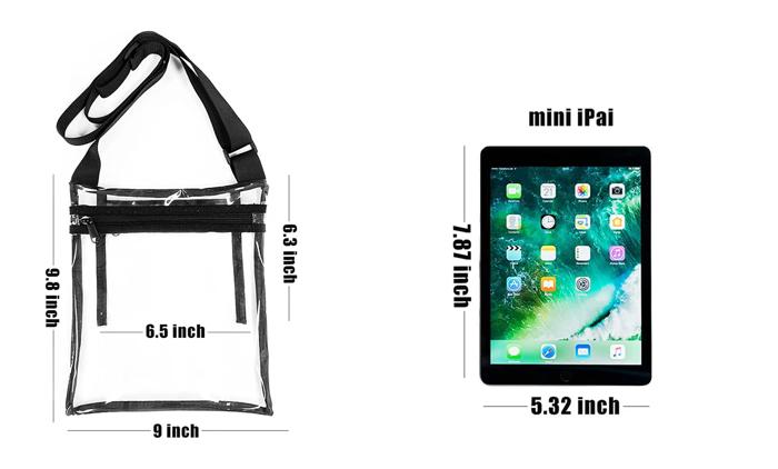 Clear Crossbody Bag Purse – Stadium Approved with Adjustable Strap for Men and Women