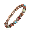 hearts Copper Bracelet for Women with Magnetic Therapy for Pain Relief, Energy Balance, and Better Sleep