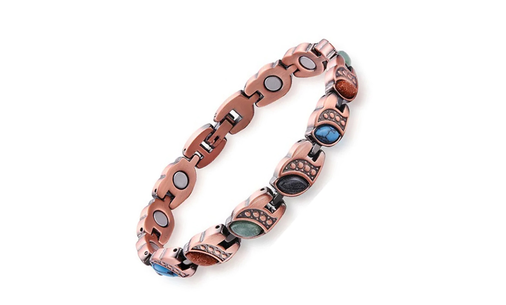 Copper Bracelet for Women with Magnetic Therapy for Pain Relief, Energy Balance, and Better Sleep