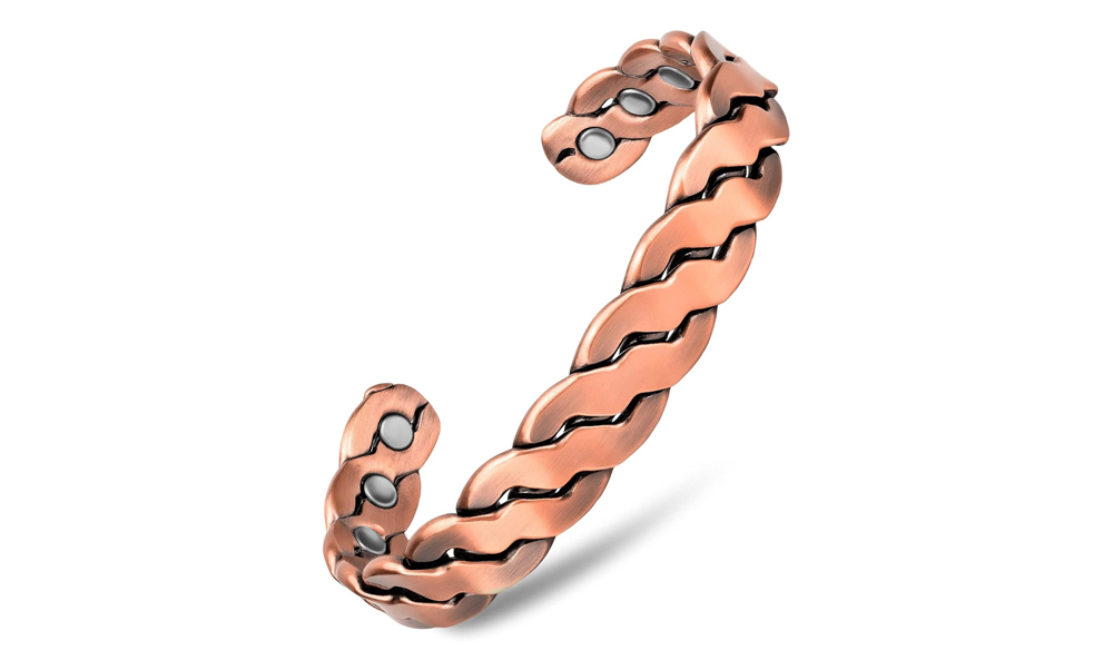 Adjustable Twisted Design Copper Magnetic Therapy Bracelet Bangle for Men and Women