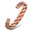 Copper Adjustable Twisted Design Copper Magnetic Therapy Bracelet Bangle for Men and Women