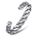 Silver Adjustable Twisted Design Copper Magnetic Therapy Bracelet Bangle for Men and Women