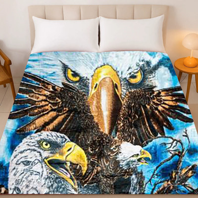 Bald Eagle Queen Plush Blanket – Super Soft – Hidden 13 Eagles Pattern