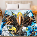  Bald Eagle Queen Plush Blanket – Super Soft – Hidden 13 Eagles Pattern