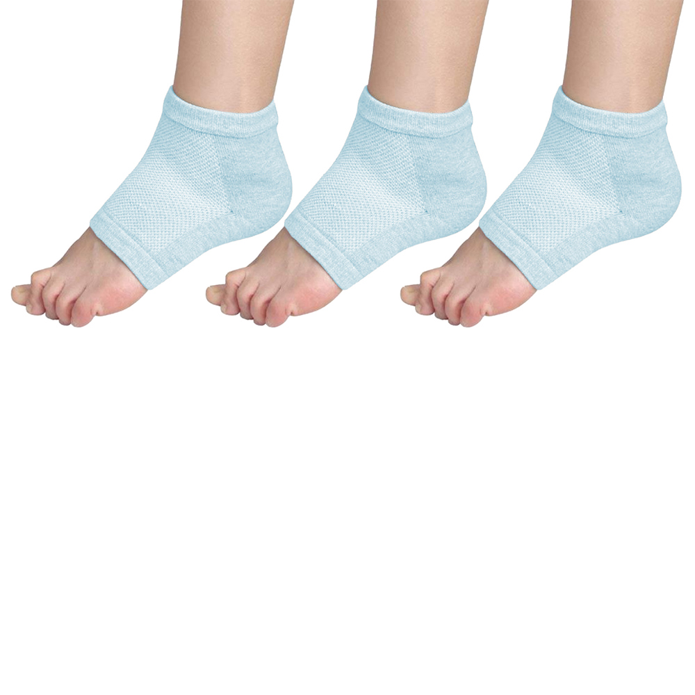 Open Toe Spa Gel Heel Socks for Moisturizing Dry and Cracked Heels set of 2 and 3