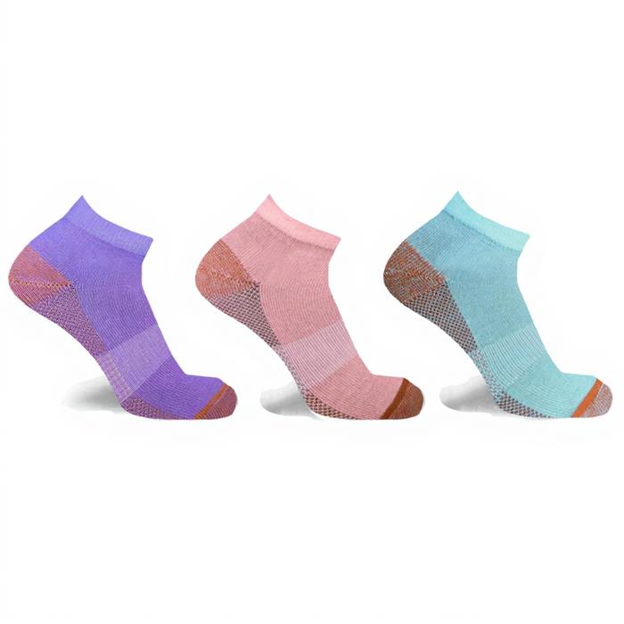 3-Pair Copper Compression Ankle Socks for Men & Women