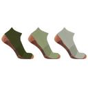 Evergreen Forest S-M 3-Pair Copper Compression Ankle Socks for Men & Women