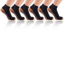Black S-M 6-Pairs Ankle Compression Socks for Men & Women Copper-Infused High Performance