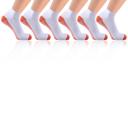 White S-M 6-Pairs Ankle Compression Socks for Men & Women Copper-Infused High Performance