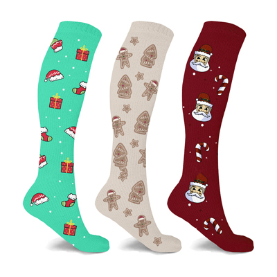 Comfort & Joy Holiday Compression Socks-3 Pair