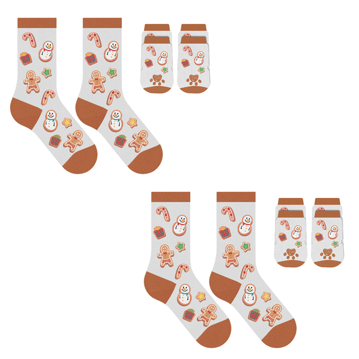 Paws & Claus: Matching Holiday Socks for You + Your Pet: Pack Of Two