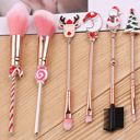  Christmas Santa Fun Premium Makeup Brush Set With Storage Pouch (6-Piece)