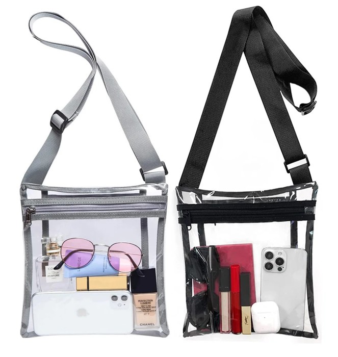 Clear Crossbody Bag Purse – Stadium Approved with Adjustable Strap for Men and Women