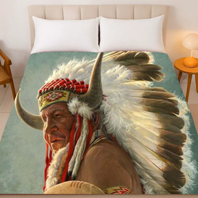Native American Queen Blanket - Ultra Soft & Cozy – Indian Portrait Edition