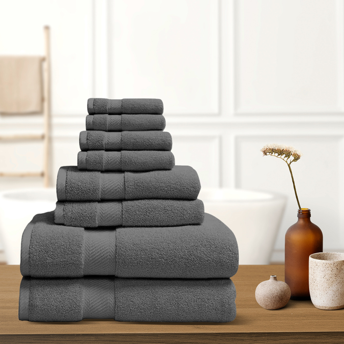 8-Piece Organic Cotton Luxury Bath Towel Collection