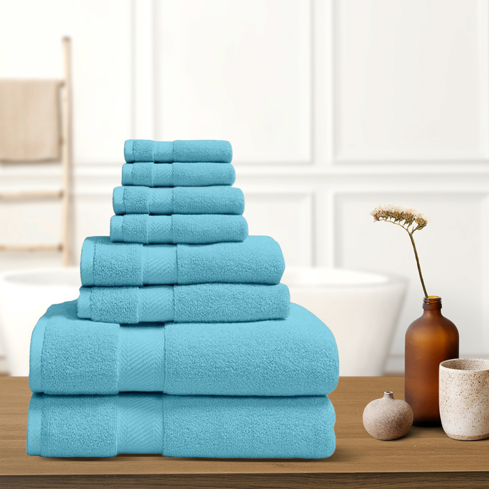 8-Piece Organic Cotton Luxury Bath Towel Collection