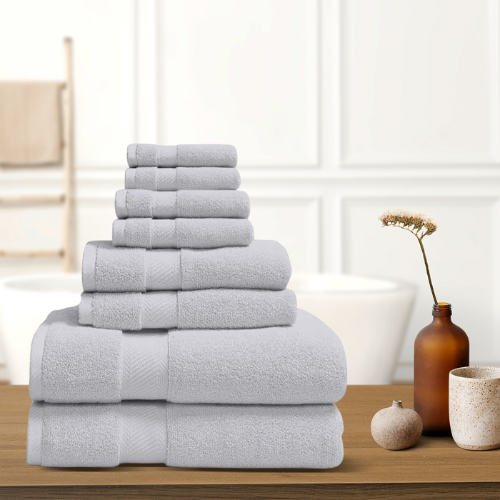 8-Piece Organic Cotton Luxury Bath Towel Collection