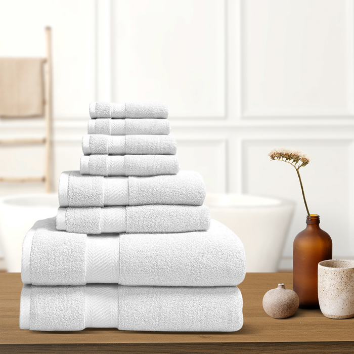 8-Piece Organic Cotton Luxury Bath Towel Collection