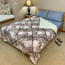 Brown Checkered Cozy and Luxurious Flannel/Sherpa Queen Sized Blanket