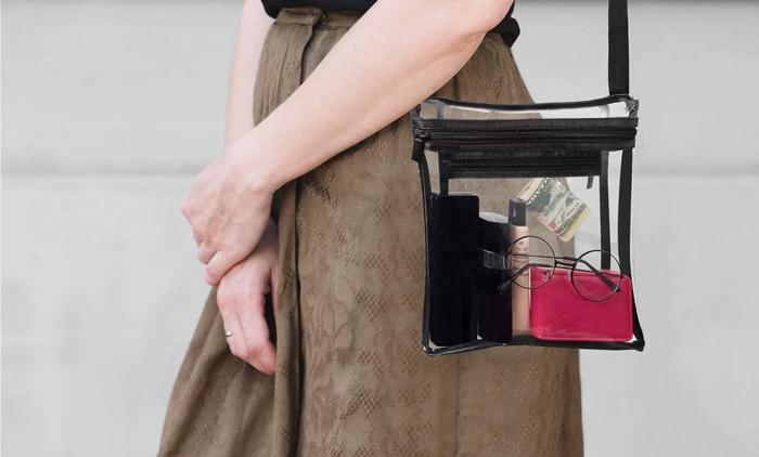 Clear Crossbody Bag Purse – Stadium Approved with Adjustable Strap for Men and Women