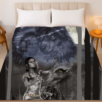 Call of the Maiden – Native American Plush Blanket, Queen Size, Ultra Soft