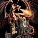 Queen Orange Dragon & Castle Blanket � Plush Queen Size Throw, Ultra Soft