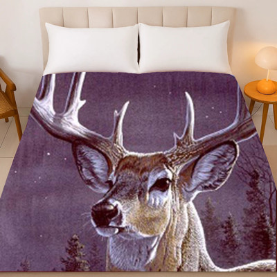 Deer Blanket – Midnight Buck Edition, Plush Queen Throw, Super Soft