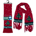 Red Christmas Santa Winter Holiday Scarf with Colorful LED Lights | Unisex