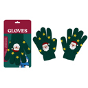 Green Christmas Santa Winter Holiday Gloves with Colorful LED Lights | Unisex